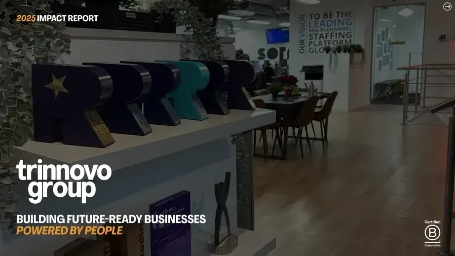 2025 Impact Report cover: Trinnovo Group, building future-ready businesses powered by people